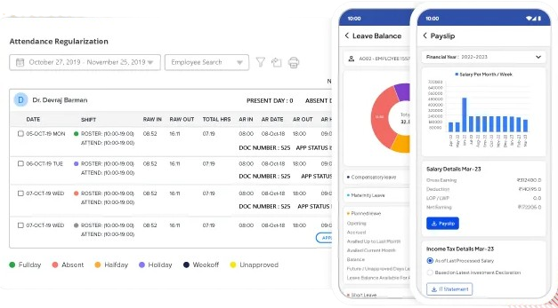 Employee self-service portal screen